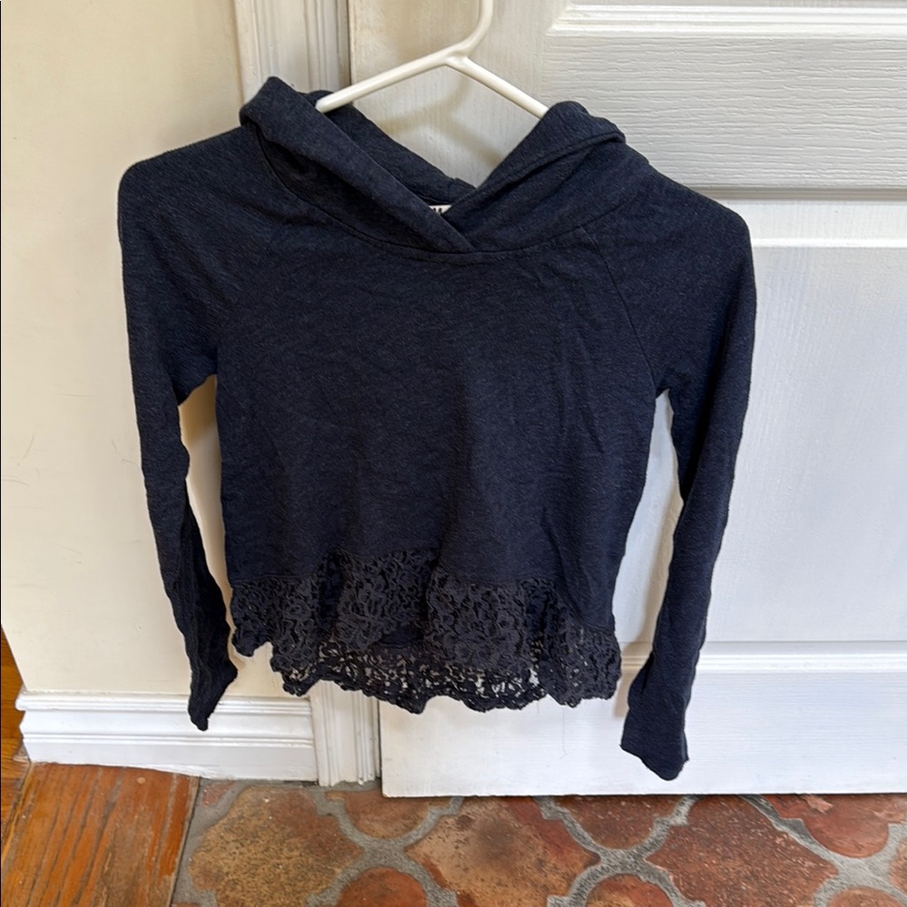 Abercrombie Kids Navy Lace Hem Hoodie
